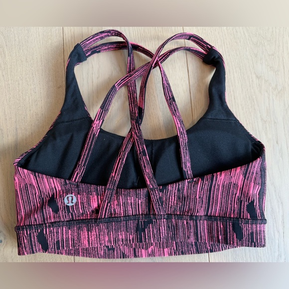 Lululemon Stylish Pink and Black Sports Bra - Picture 2 of 5